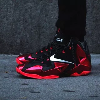Nike Lebron 11 Miami Heat Black Red Premium Original