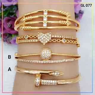 GL 077 - Gelang Bangkok/Bangle Dewasa Paku Mewah Perhiasan Lapis Emas 18K Terlaris Gelang Tangan Xuping Wanita  - Cute