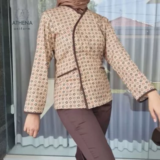 Atasan Baju Seragam Suster / Seragam Nanny / Seragam Baby Sitter Premium Yuri Series Batik -Athena Uniform BATIK LV