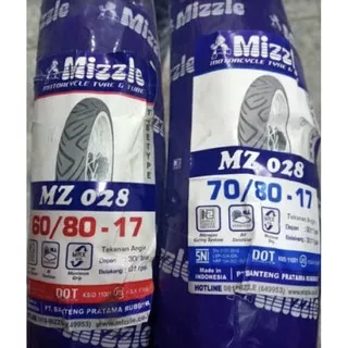 Paket Ban Mizzle MZ-028 60/80 dan 70/80 Ring 17, Tube Type