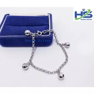 GELANG KAKI BAYI ANAK PERAK SILVER ASLI 925 LAPIS EMAS PUTIH