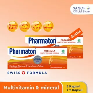 Pharmaton Formula 5s Multivitamin Jaga Stamina dan Kesehatan + FREE Pharmaton 2s
