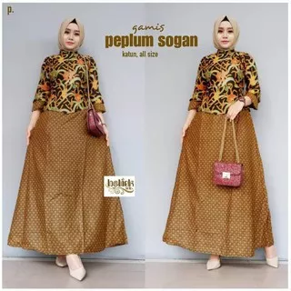 GAMIS BATIK WANITA MODEL PEPLUM | GAMIS LAWASAN | GAMIS BATIK SOGAN