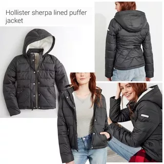 RN443 Hollister Sherpa Lined Puffer Hooded Jacket