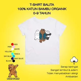 ATASAN BAYI - KAOS BALITA KATUN BAMBU ORGANIK ANTI BAKTERI - BAJU WE BARE BEARS GRIZZLY ICE BEAR