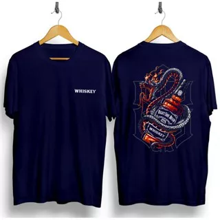 KAOS KING SNAKE WHISKEY BAJU DISTRO KEKINIAN KEREN LENGAN PENDEK NAVY KAOS PRIA CASUAL