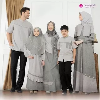 Gamis Sarimbit Family Original 01 Grey by Rauna Pride|Baju Gamis Couple Ibu dan Anak|Baju Lebaran|Seragam Levaran|Koko Dewasa|Koko Anak|Koko Anak Set Celana|Gamis Anak Set Hijab|Gamis Syari|Gamis Sarimbit