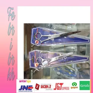 Gunting potong/Sasak set Dovo Ice Tempered card biru untuk pangkas rambut