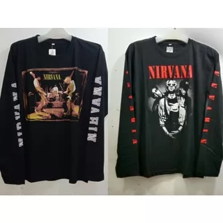 Kaos Nirvana lengan panjang kaos band nirvana baju kaos nirvana Curt cobain