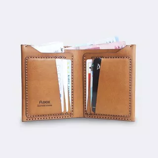 EMPEROR - Brown ( Leather Vertical Bifold Wallet,  Dompet Kulit Asli Handmade Pria )