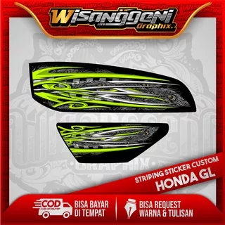 STRIPING STICKER DECAL HONDA GL 100 CUSTOM 9 STIKER MOTOR VARIASI