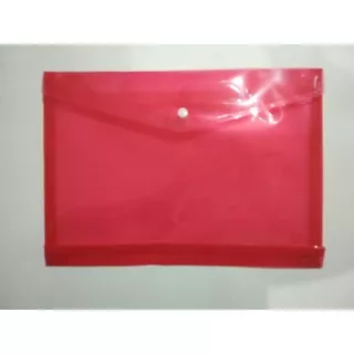 Map Kancing Punggung Bahan Plastik Tebal Ukuran Folio Warna Merah AKASHIRO