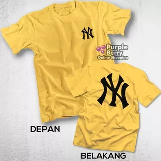 KAOS BAJU FASHION BRANDED NEW YORK YANKEES NY LOGO PRIA WANITA COMBED 30S