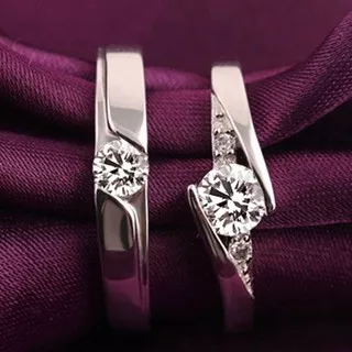 Cincin Bergaransi Cincin Lamaran Cincin Pria Cincin Custom Nama Cincin Kawin Cincin Wanita RJ212 Tunangan Murni Asli Perak Pasangan Kawin Wanita Cincin Hitam Perak 925 Nikah Silver Silver 925 Ring Pria Couple Ring Wedding Ring Murah Lamaran Kawin Sepas