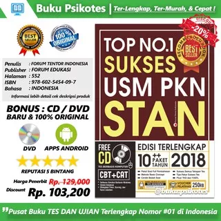 BUKU TES STAN 2018 - TOP NO 1 SUKSES USM PKN STAN 2018 + BONUS CD