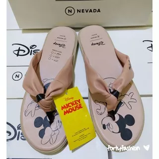 NEVADA DISNEY Sandal Kasual Santai Motif Kartun Mickey Minnie Mouse Brand Matahari Ori