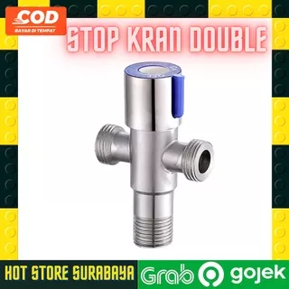 Stop kran Double  keran shower 1/2“ cabang tee double stainless 304 / Keran / Kran Cabang T Double / Stop Keran Stainless