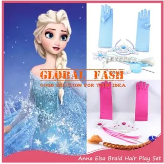 set mahkota frozen elsa anna / crown frozen 4 in 1 / mahkota rambut tongkat elsa anna