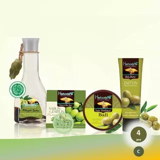 Paket Herborist Zaitun Series ( Body Butter + Lulur + Sabun + Minyak Zaitun ) - 4 pcs