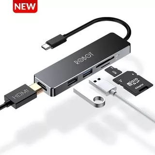 Robot HT240S USB C HUB 5-in-1 Type-C Adapter, With 4K HDMI,USB3.0, USB2.0, SD/TF Card Reader