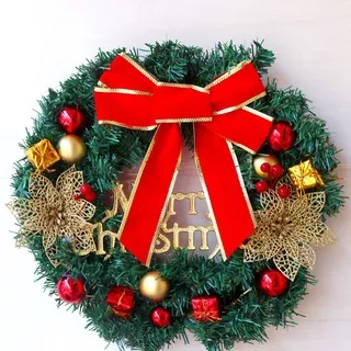 Mistletoe / Christmas Wreath Daun Depan Pintu Rumah Natal Dekorasi