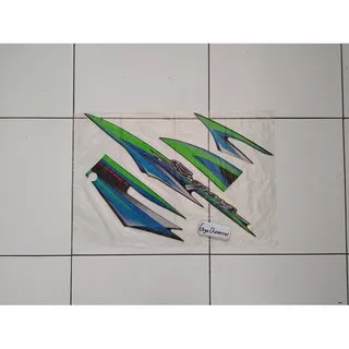 Striping Sticker Supra 100 Tromol 2001 2002 Hitam Lis Hijau