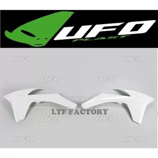 KTM SX SXF - EXC EXCF 125 150 200 250 300 350 450 500 2011 2012 2013 UFO Radiator Tank Cover Body Samping Tangki Set Kanan Kiri GTX Gasstrack Trail Motocross Original - Putih