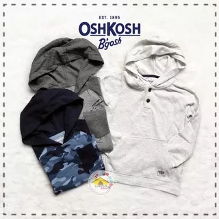 Kaos Anak OSHKOSH B`gosh Boys Raglan Long Sleeve Hoodie Thermal Tee