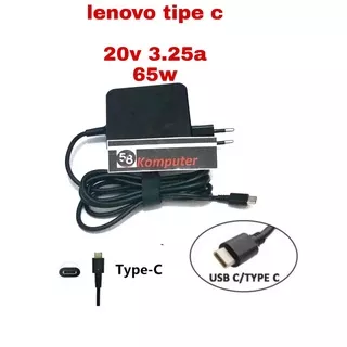 Adaptor Charger Laptop Lenovo Thinkpad X380 X390 X395 S1 3rd 4th Gen, S2 3rd Gen Yoga 20v 3.25a 65w USB-C Type C