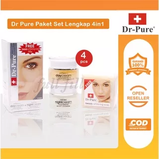 Dr PURE Whitening Cream BPOM Original - Dr Pure DAY CREAM - Dr.Pure Paket Set + Serum dr Pure - Cream dr Pure 4in1