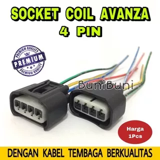 Socket Soket Coil / Koil Mobil Avanza / Xenia / Innova / Rush / Terios / Vios / Granmax Dengan Kabel Tembaga
