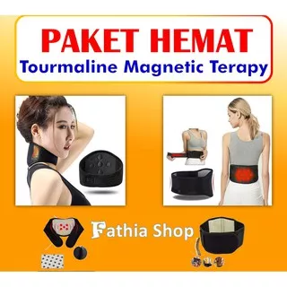 SABUK TERAPI PINGGANG & SABUK TERAPI LEHER PAKET HEMAT MAGNETIC TERAPY TOURMALINEE