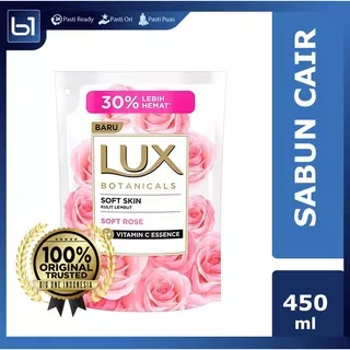 Sabun LUX Botanicals Soft Rose Refill 450 ML, Refil Sabun Mandi Cair 450ml, Reffil Body Wash Lux 450