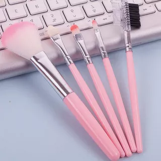 [ 5 Pcs/Set  Pink Cosmetics  Makeup Brush Sets ] [ Makeup Brushes Kits For Applying Foundation ] [ Daily Basic Cosmetic tools ]