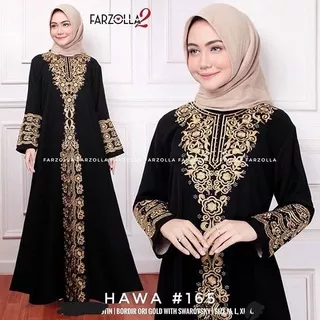 abaya hitam terbaru - gamis bordir kekinian - gamis turki-abaya arab -motif HAWA (br21)