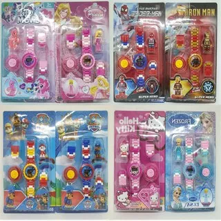 MOTIF LENGKAP JAM TANGAN ANAK MURAH MODEL SUPERHERO LEGO BATMAN FROZEN HELLO KITTY IRONMAN SPIDERMAN