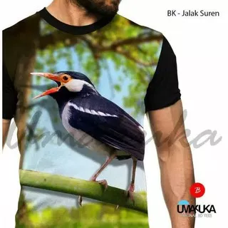 Termurah bisa COD T-Shirt Burung BK Jalak Suren Full Print Baju Kaos 3D Umakuka Premium Quality