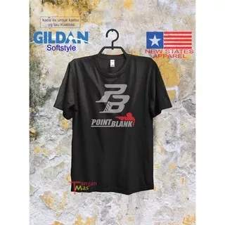 Baju Kaos Pria Distro Keren Game POINT BLANK Gildan Softstyle Terbaru Terlaris Pakaian Berkualitas Desain Sablon Simpel Logo Elegan