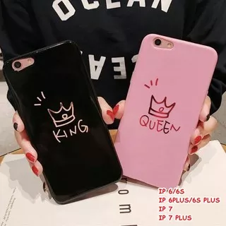 FOR IPHONE 6/6S, 6 PLUS/6S PLUS, 7, 7 PLUS - KING QUEEN COUPLE SOFT JELLY SILIKON CASE CASING