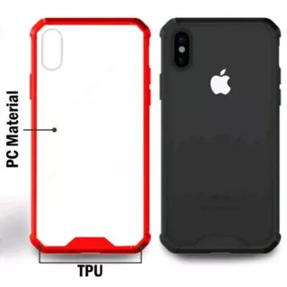 CASE IPHONE 5 5G 5S 6 6G 6S 6+ 6G+ 6S+ 7 7G 7S 7+ 7G+ 7S+ X ANTI CRACK BLACK & RED COLOR