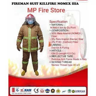 Baju Pemadam Kebakaran Damkar Fireman Suit Nomex IIIA Cream Khaki