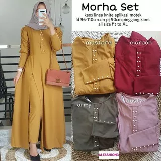 Setelan Celana Gamis Jumbo Kaos Import Morha Set by Alfashion Baju Ori Solo