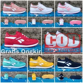 BISA COD SEPATU REEBOK CLASSIC KLASIK SEPATU JOGING WANITA OLAHRAGA SENAM AEROBIK ZUMBA FITNES GYM RUNNING LARI SEPATU SANTAI