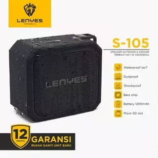 SPEAKER BLUETOOTH LENYES S105 WATERPROOF ORIGINAL 100% LENYES WIRELESS PORTABLE SPEAKER BLUETOOTH