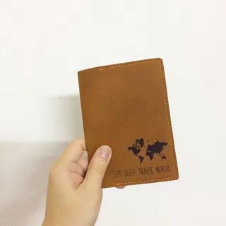 CUSTOM LEATHER PASSPORT HOLDER | Eat.Sleep.Travel.Repeat