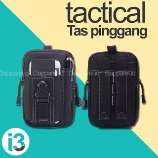 Tas Pinggang Tactical / Tempat Hp , Vape , Power Bank, Backpack Multi - Hitam BERMUTU