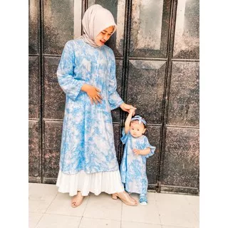 Adney Set Couple ( ECER ) / Baju anak perempuan / baju bayi / Dress anak dan ibu