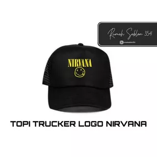 Snapback TOPI Trucker Band NIRVANA dewasa / jaring hitam caps baseball distro pria wanita