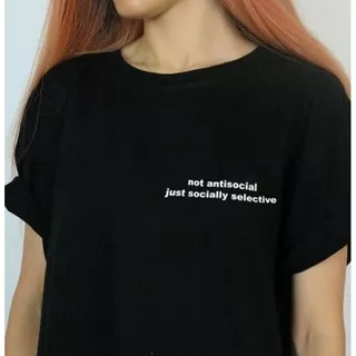 Not Antisocial | Abamclothes | Vintage Tumblr Tee Oversize Aesthetic 90s Casual Korean Unisex Unique