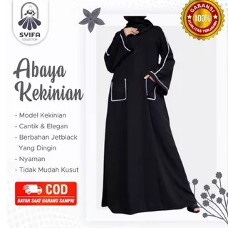Jubah Abaya Gamis abaya list Maxi Dress  Hitam Polos Arab saudi Turkey / turki Dubai umroh Jetblack   Murah Terbaru 2022 baju wanita muslimah   kode 682